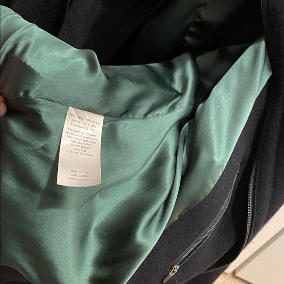 Ibex Men’s Runout Navy Blue Pea Coat Merino Wool Silk Lined Size Medium - Picture 8 of 8